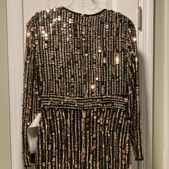 ⭐️MAC DUGGAL AS-IS Long Sleeve Embellished Column Midi Dress NWOT 4 - Picture 6 of 10